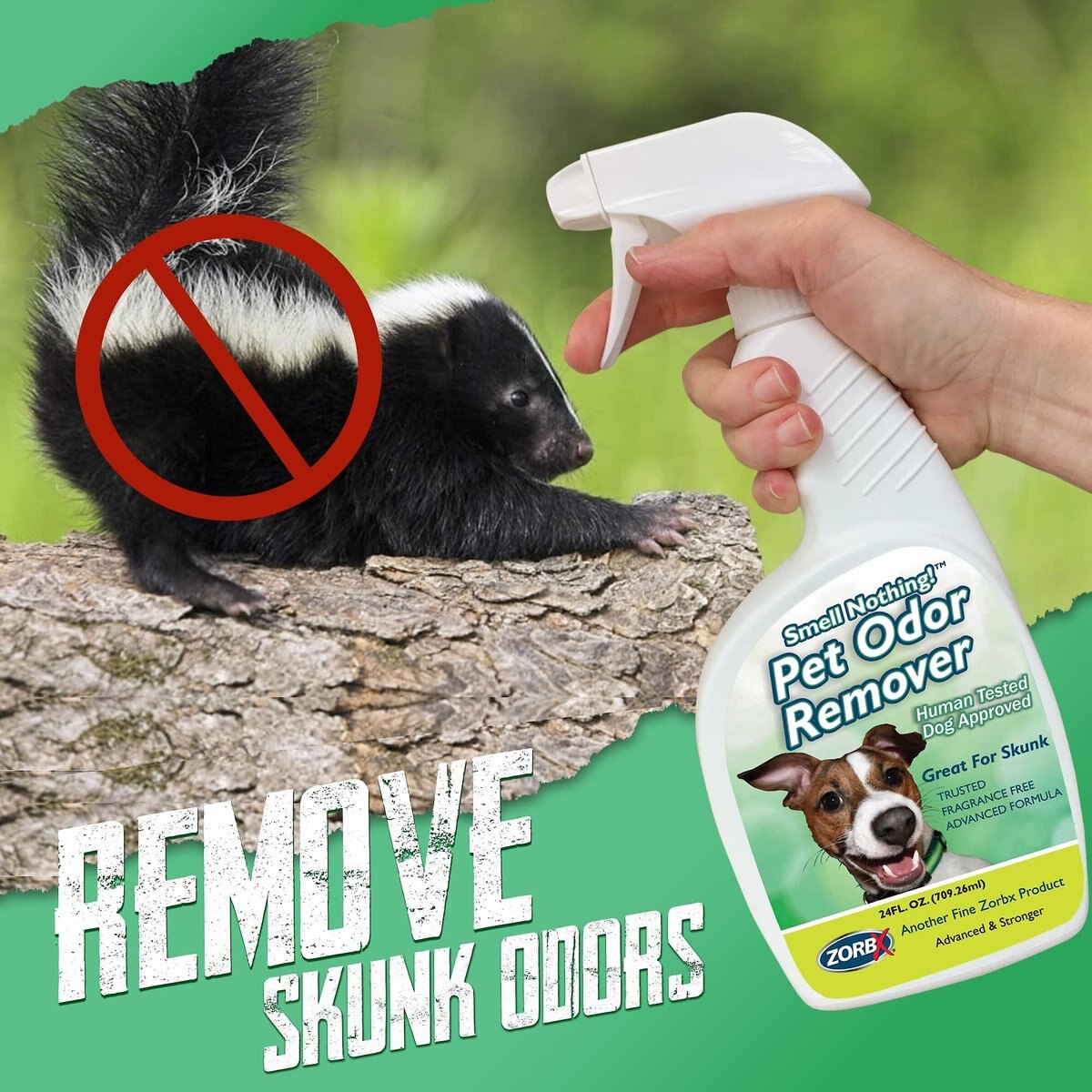 ZORBX Smell Nothing Pet Odor Remover， 24-oz bottle