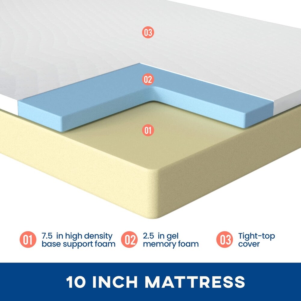 King Mattress 10 inch Gel Memory Foam Mattress Queen Mattresses Medium Firm Mattresses for Cool Sleep Relieving Pressure