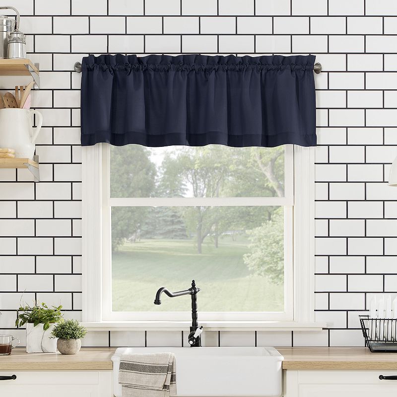 No. 918 Martine Microfiber Semi-Sheer Kitchen Curtain Valance and Tiers Set