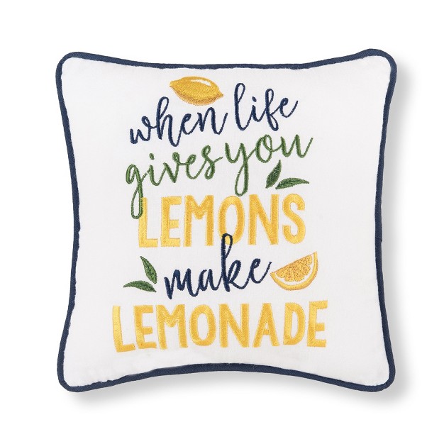 X 10 quot Make Lemonade Embroidered Throw Pillow