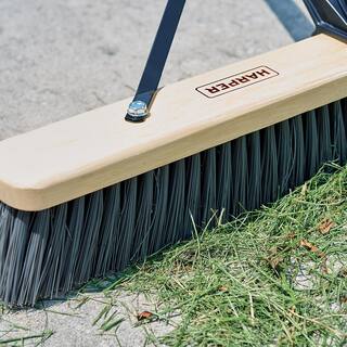 HARPER 24 in. Outdoor HardwoodSteel Handle Push Broom for Dirt and Wet Grass 20224500