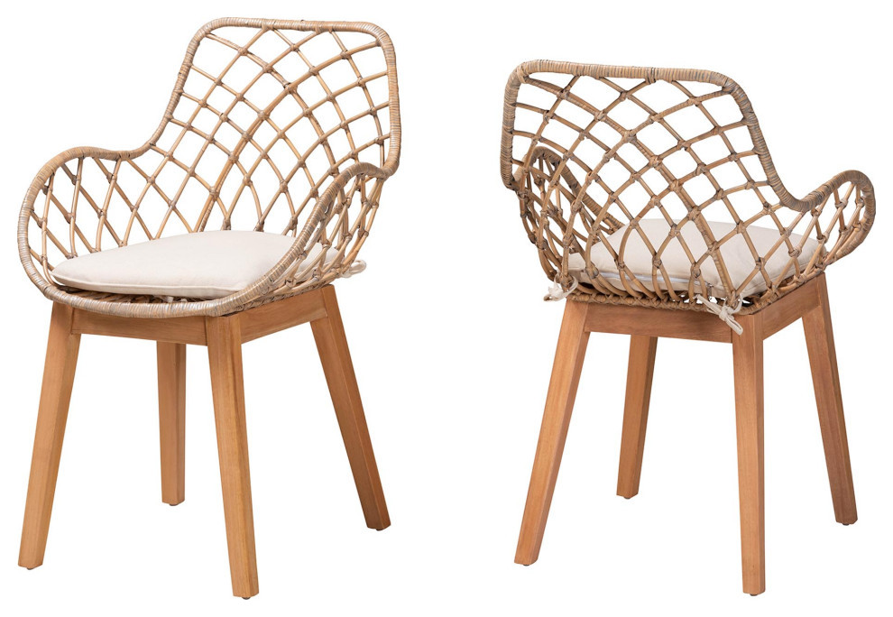 Miriam Rattan Dining Collection   Beach Style   Dining Chairs   by Baxton Studio  Houzz