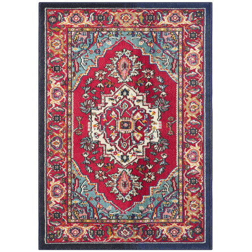 SAFAVIEH Monaco Collection MNC207C Red / Turquoise Rug