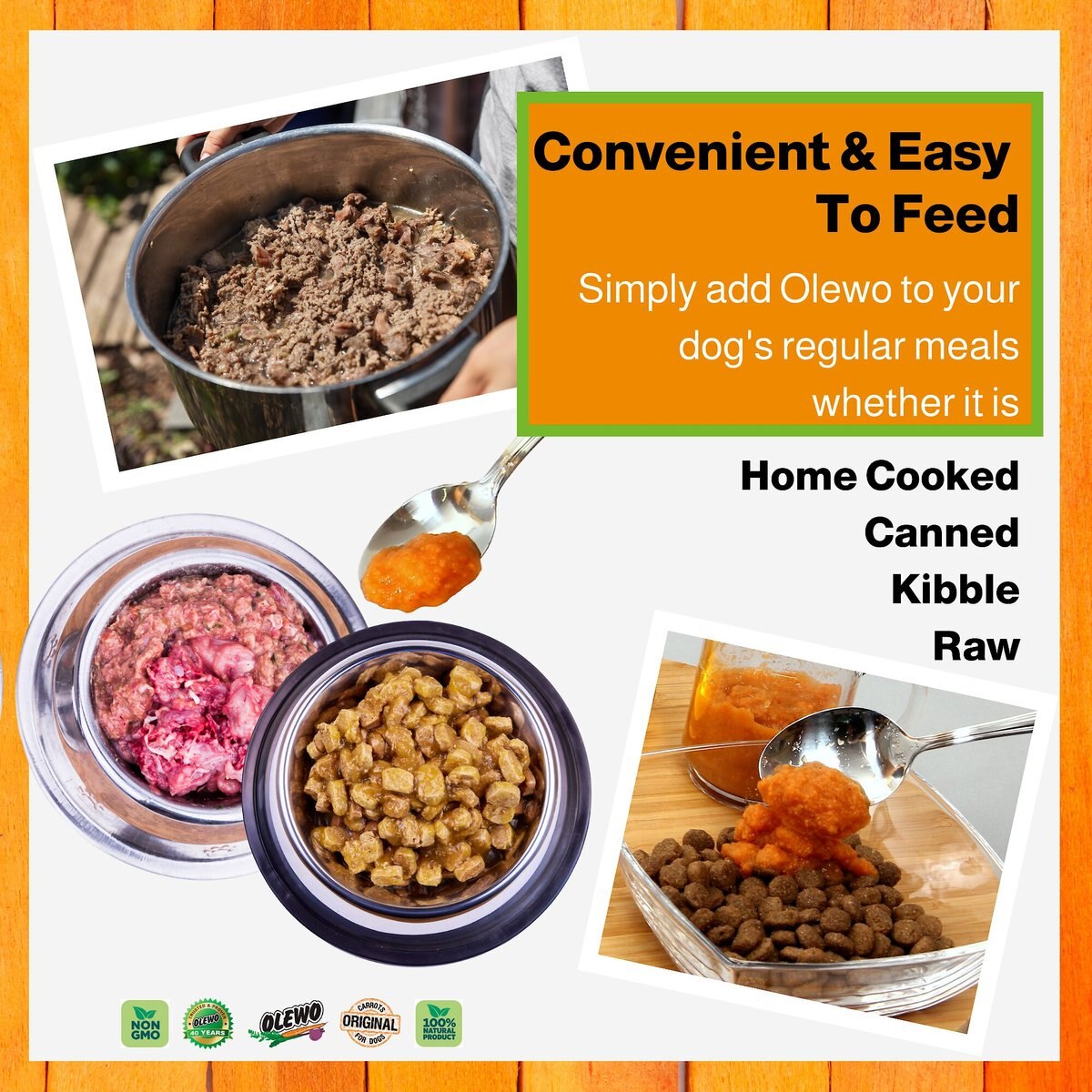 Olewo Digestive Health and Anti-Diarrhea Dehydrated Carrots Dog Food Topper