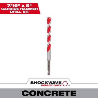 MW 716 in. x 4 in. x 6 in. SHOCKWAVE Carbide Hammer Drill Bit 48-20-9025