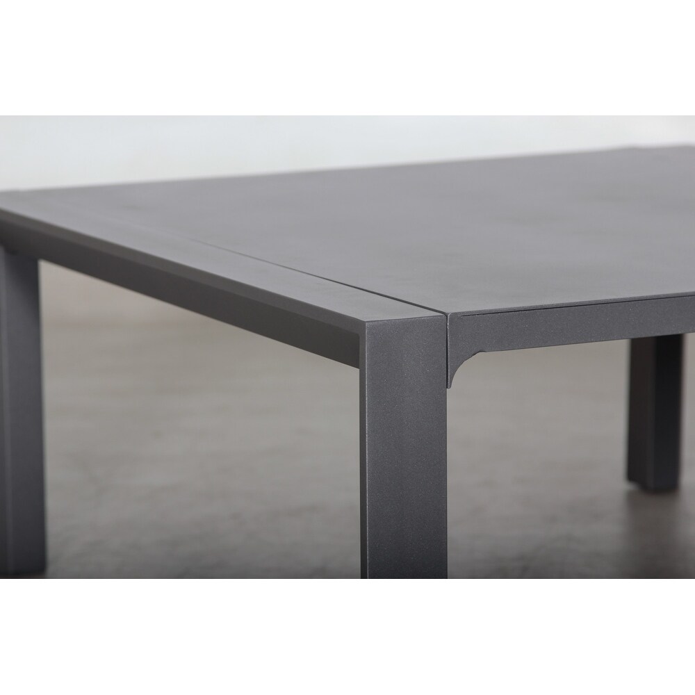 Cabo Outdoor Patio Furniture Durable Aluminium Frame Coffee Table Grey Small Bench