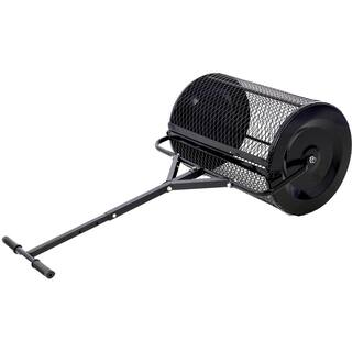 Siavonce 24 in. Peat Moss Spreader Compost Spreader Metal MeshT shaped Handle for planting seedingCare Manure Spreaders Roller DJ-ZX-W46555823