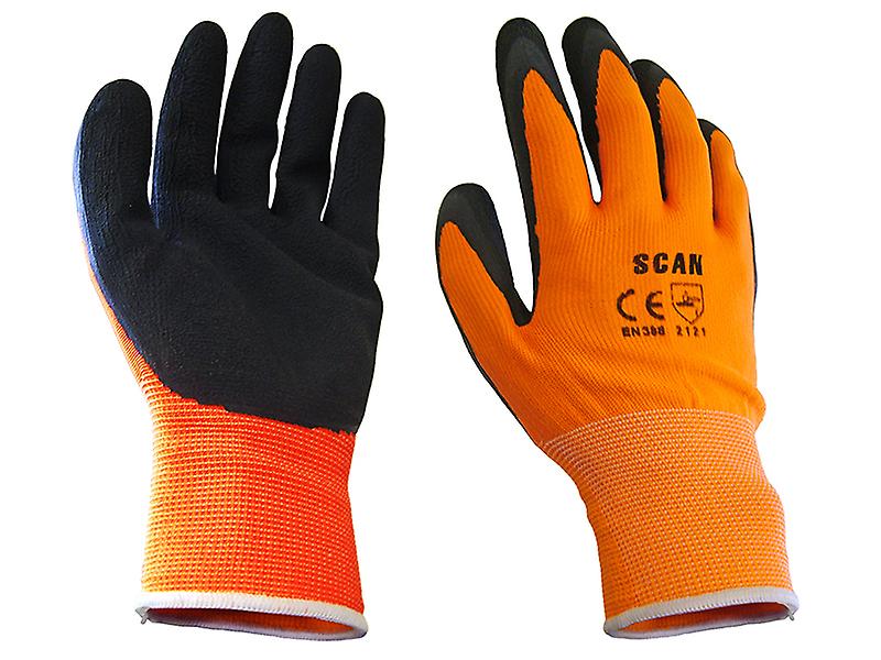 Scan Orange Foam Latex Coated Glove 13g - Large SCAGLOLATOL