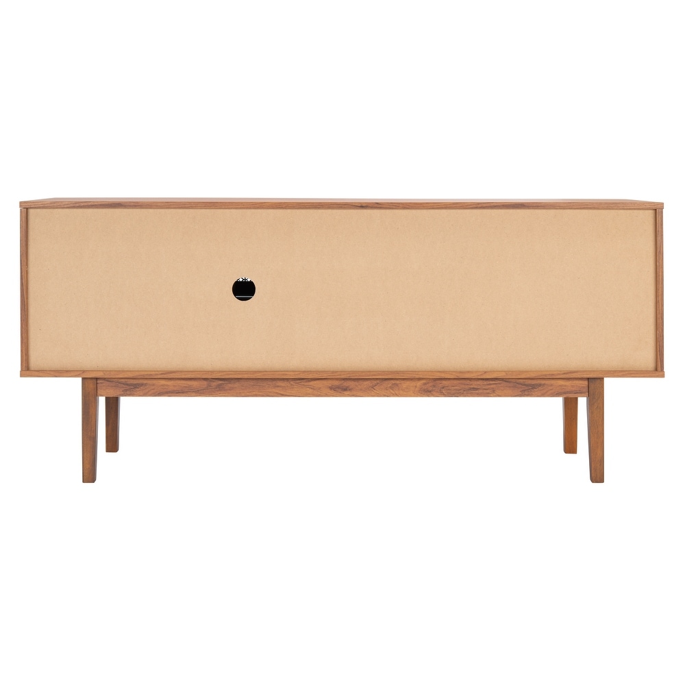 SAFAVIEH Ceu Walnut/Gold 59 inch Storage TV Media Stand   59\