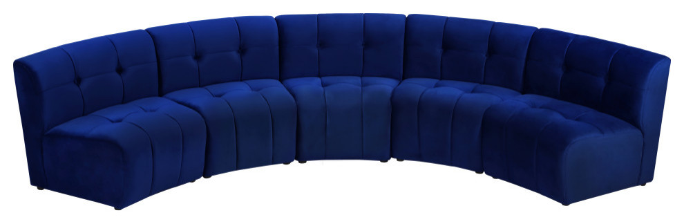 Limitless Modular Velvet 1 Piece Sectional   Contemporary   Sectional Sofas   by Meridian Furniture  Houzz