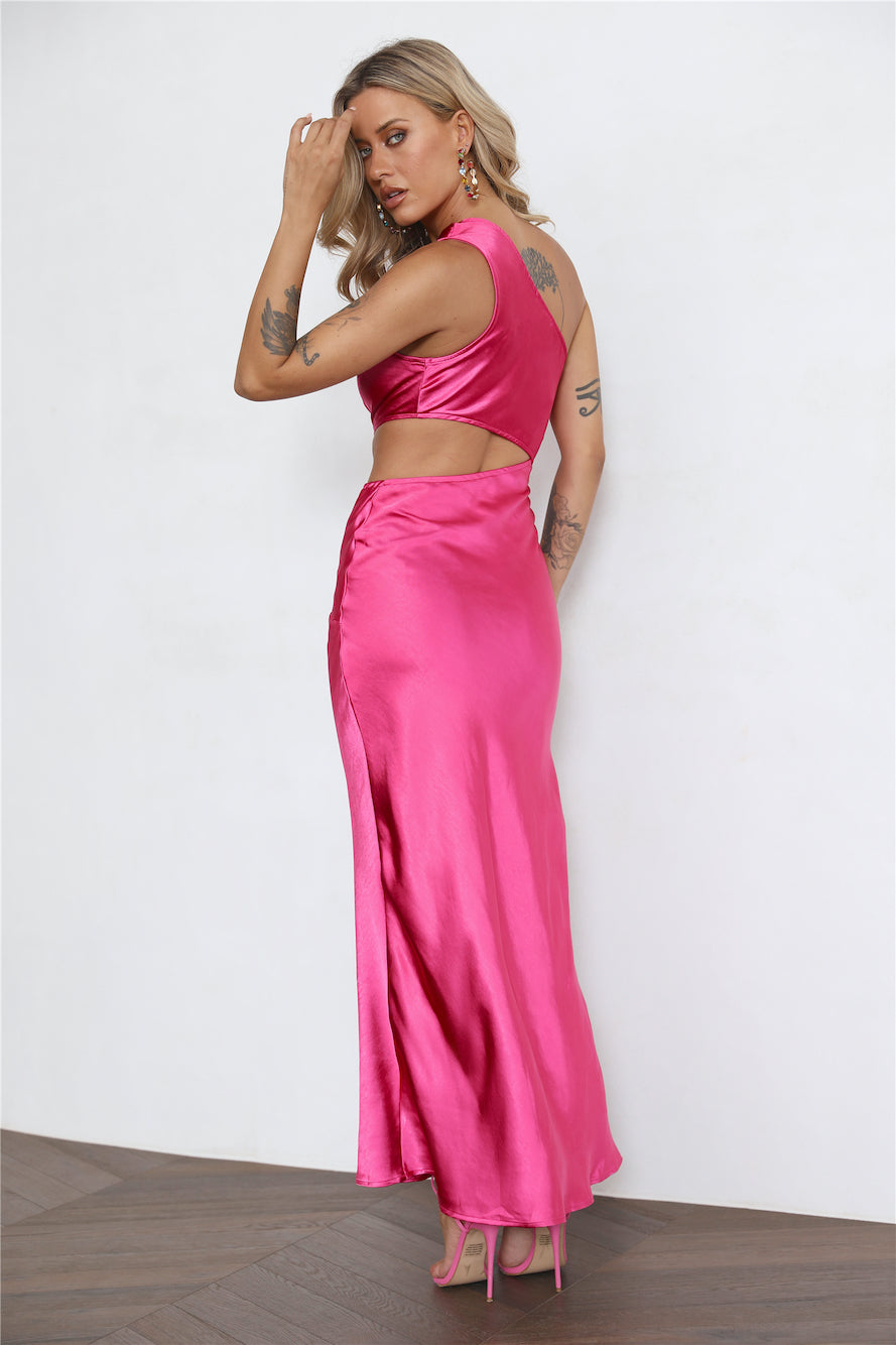 Poker Faced Maxi Dress Hot Pink