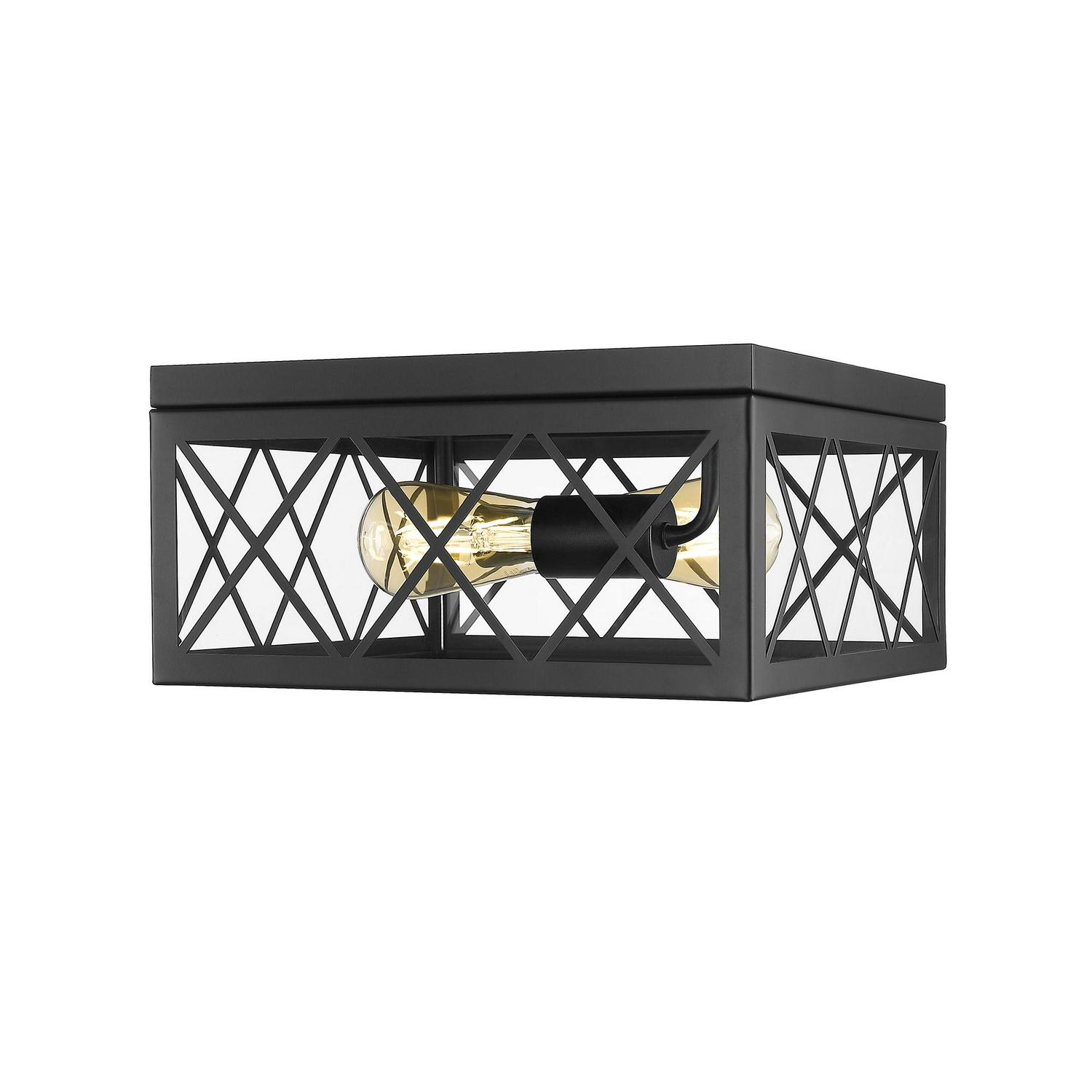 Ove Decors Gamma 2-Light Ceiling Flush Mount in Black