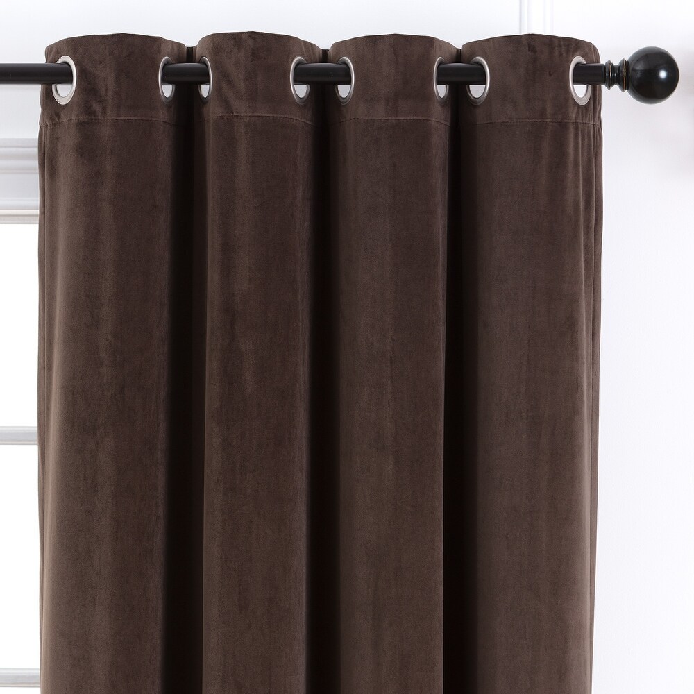 Chanasya Velvet Grommet Window Curtain Panel Pair (Set of 2)