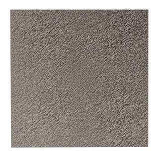 ROPPE Hammered Pattern 19.69 in. x 19.69 in. Pewter Rubber Tile 9953P178