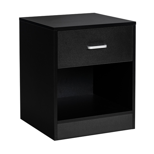 Costway Nightstand with Drawer Storage Cabinet Modern Beside End Table