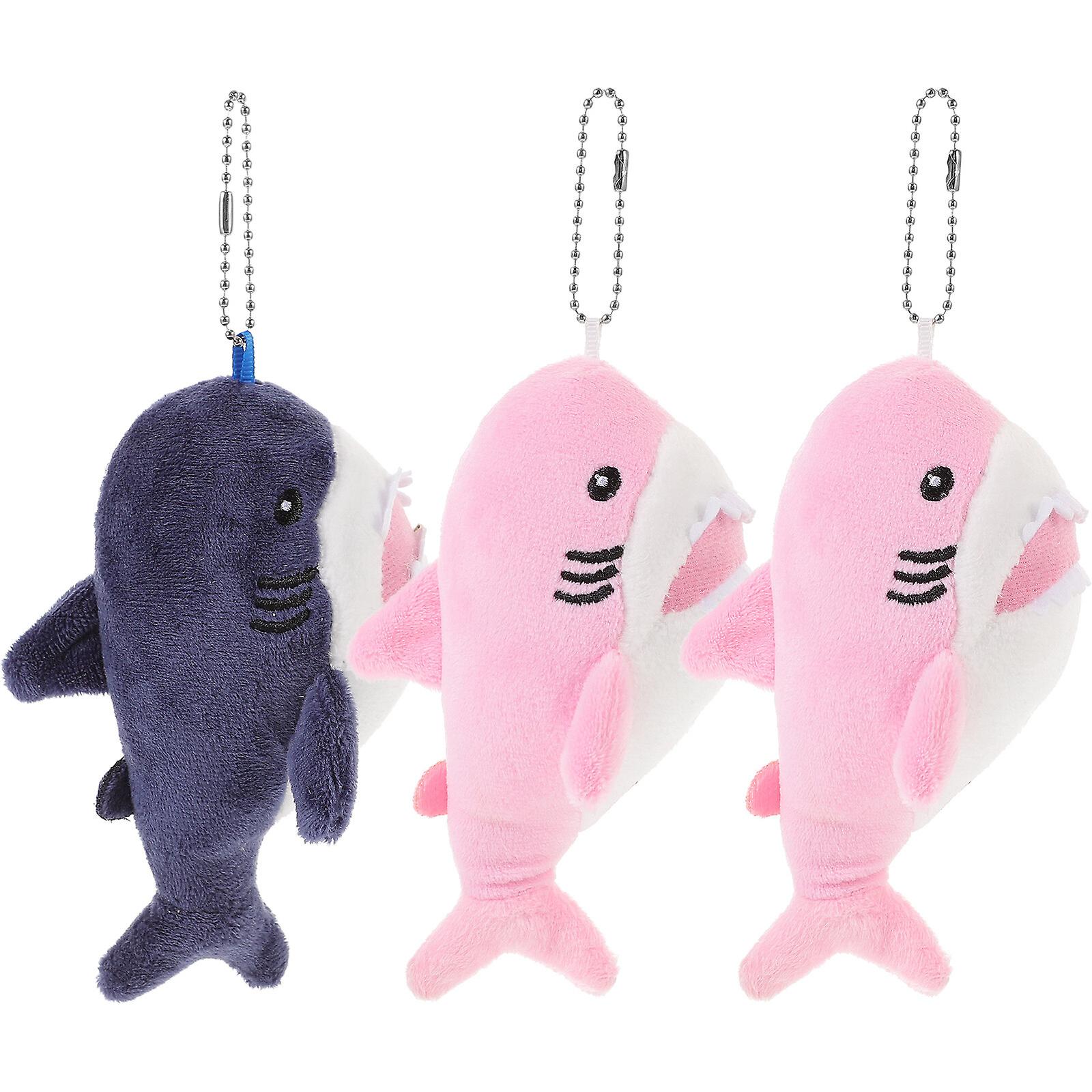 3pcs Plush Shark Keychain Pendant Backpacks Aesthetic Pendant Stuffed Animal Keyring Pendant