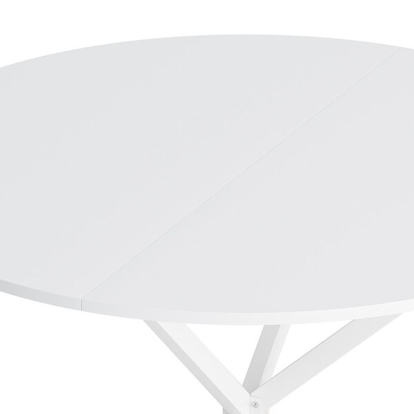 42.13'' Modern Cross Leg Round Dining Table for 2 People，Kitchen Bar Table with 2Piece Removable Top