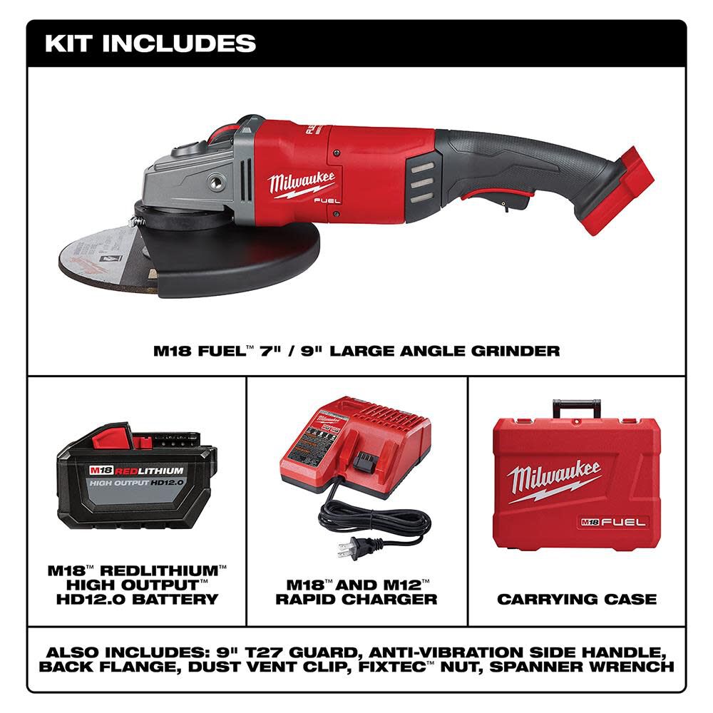 Milwaukee M18 FUEL 7 in. / 9 in. Large Angle Grinder Kit 2785-21HD from Milwaukee