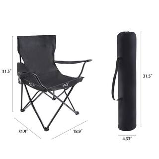 TIRAMISUBEST Lightweight Camping Chairs Folding Chairs Portable Lawn Chairs Fold Up Patio Chair Black FNCHARCAMP01B