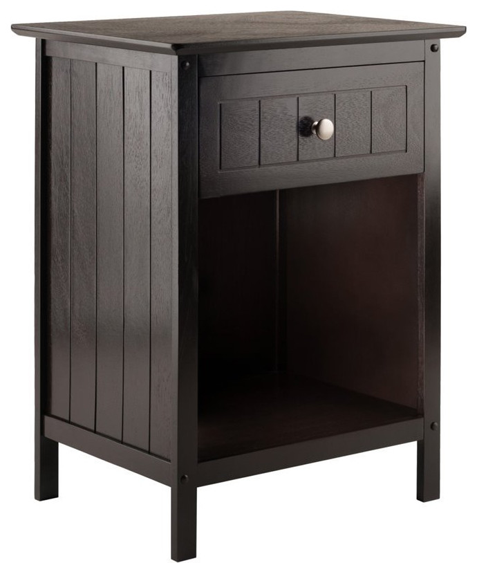 Winsome Blair 1 Drawer Transitional Solid Wood Storage End Table in Coffee   Transitional   Side Tables And End Tables   by Skyline Decor  Houzz