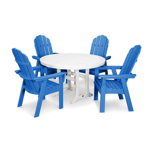 POLYWOOD Vineyard Adirondack 5Piece Nautical Trestle Dining Set