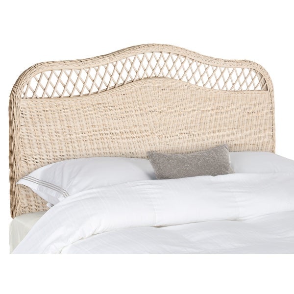 SAFAVIEH Sephina White Washed Rattan Headboard (Queen) - - 14428249