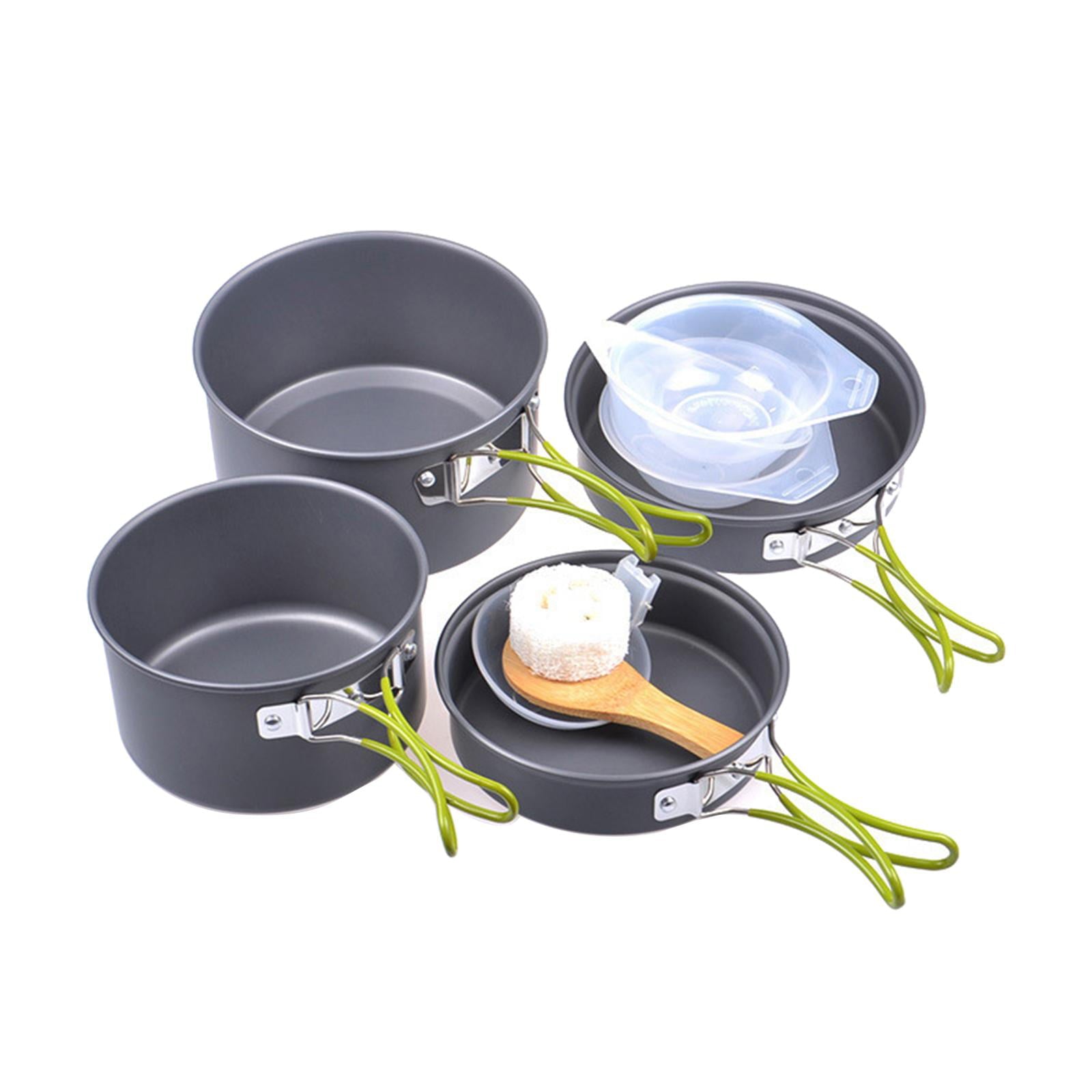 11 in 1 Portable Camping Cookware Kit Picnic Folding Aluminium Cooking Bowl Plate Spoon Campfire Utensils Backpacking Gear