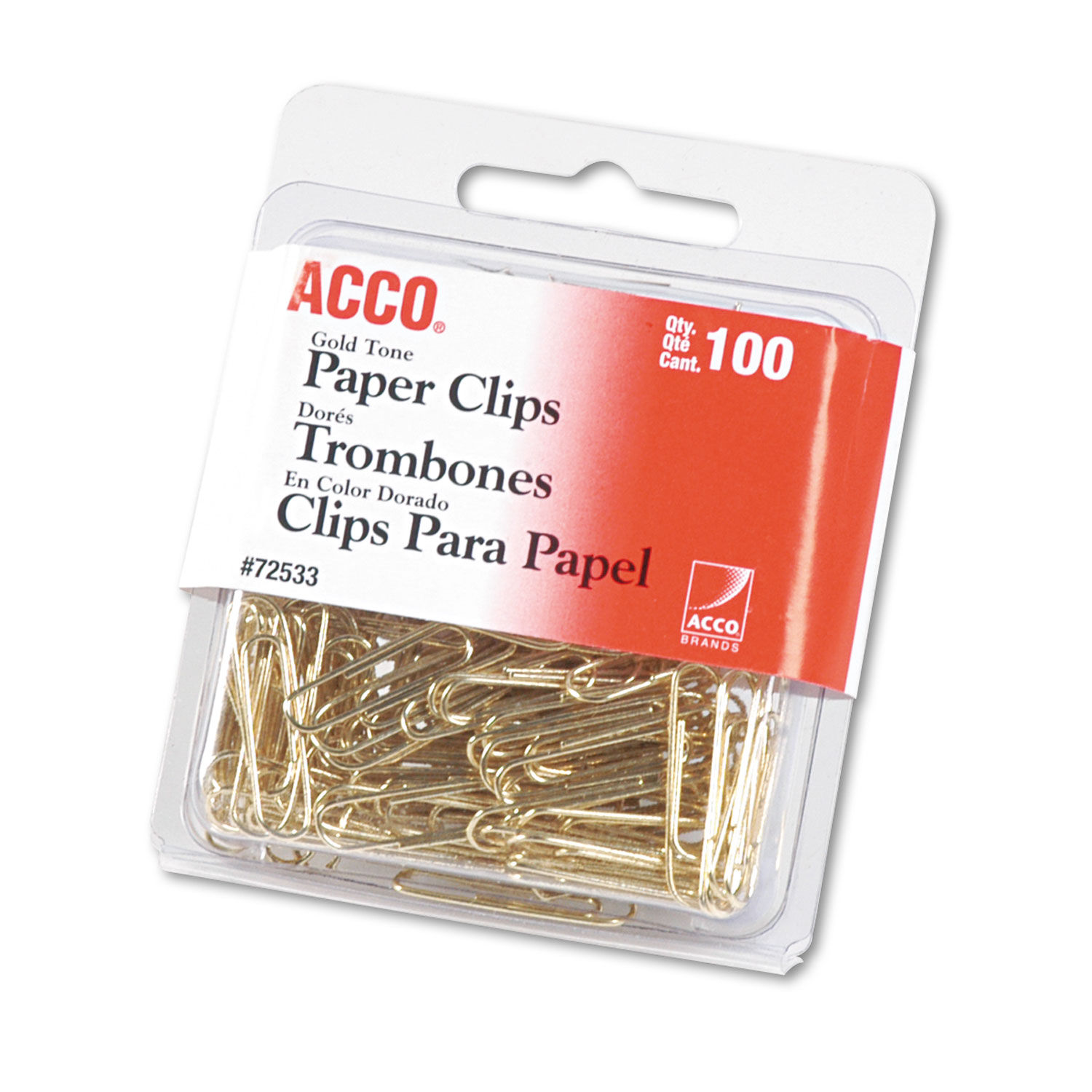 Gold Tone Paper Clips by ACCO ACC72533