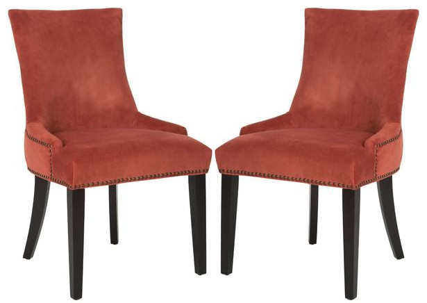 De De 19  x27 x27h Dining Chair set of 2 Silver Nail Heads Rust   Contemporary   Dining Chairs   by Peachtree Fine Furniture  Houzz