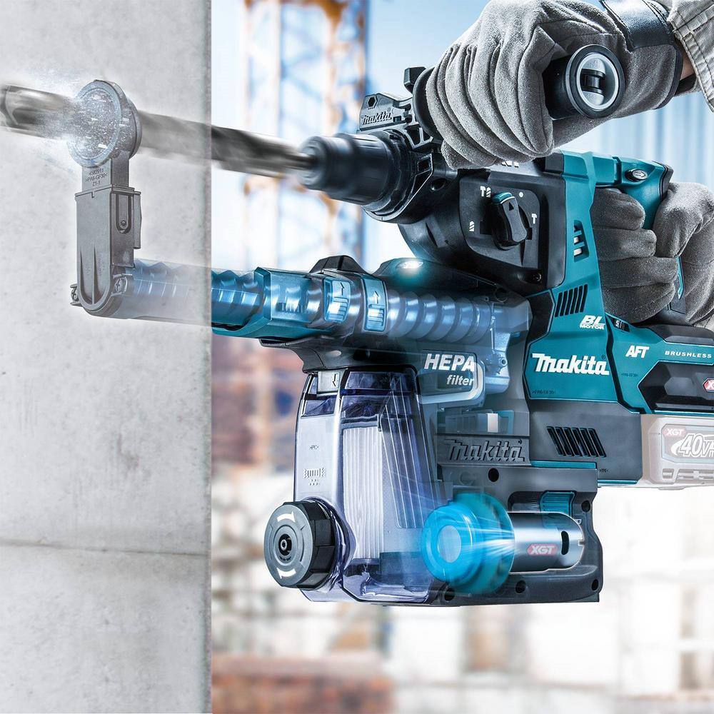 Makita 40V max XGT Brushless Cordless 1-18 in. Rotary Hammer wDust Extractor AFT AWS Capable (Tool Only) GRH01ZW