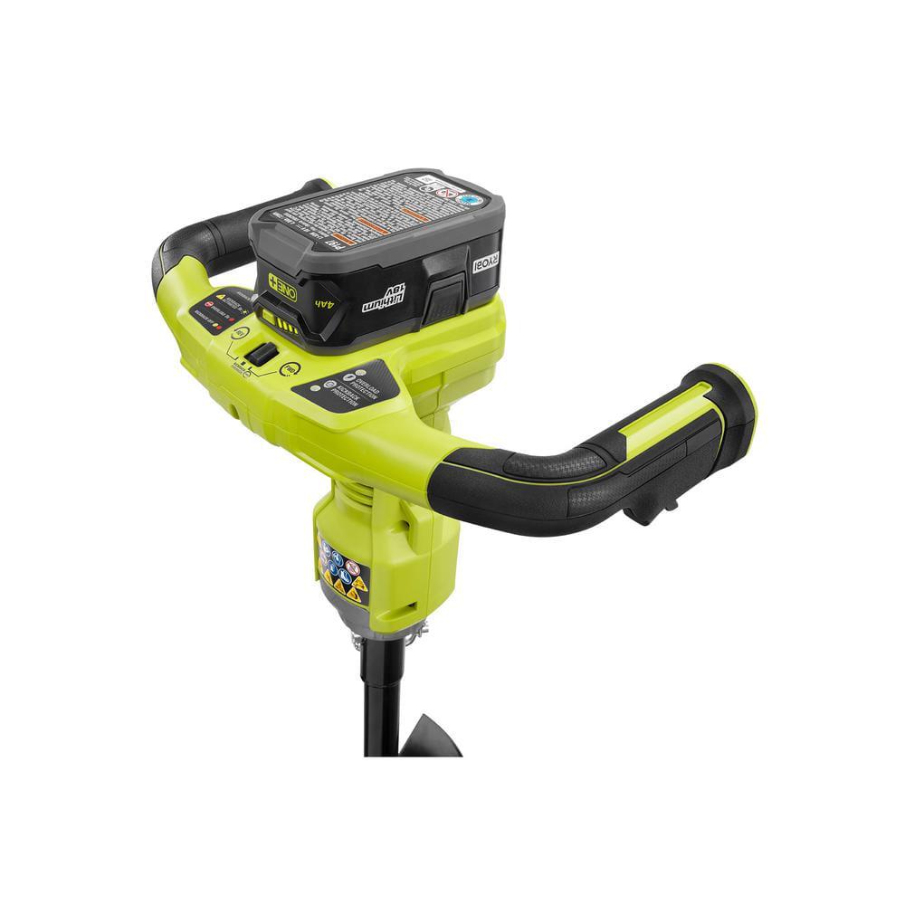 RYOBI ONE HP 18V Brushless Cordless Earth Auger with 6 in Bit with 40 Ah Battery and Charger