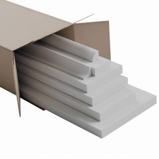 Ekena Millwork 58 in. X 96 in. X 32 in. Expanded Cellular PVC Deluxe Shaker Wainscoting Moulding Kit (for heights up to 32H) WPKP32X03DS