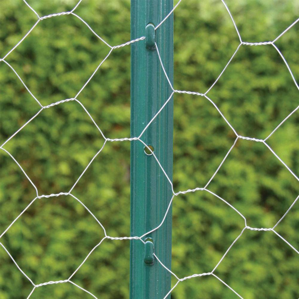 Everbilt 2-14 in. x 2-12 in. x 4 ft. Green Steel Fence U Post with Anchor Plate 901154EB