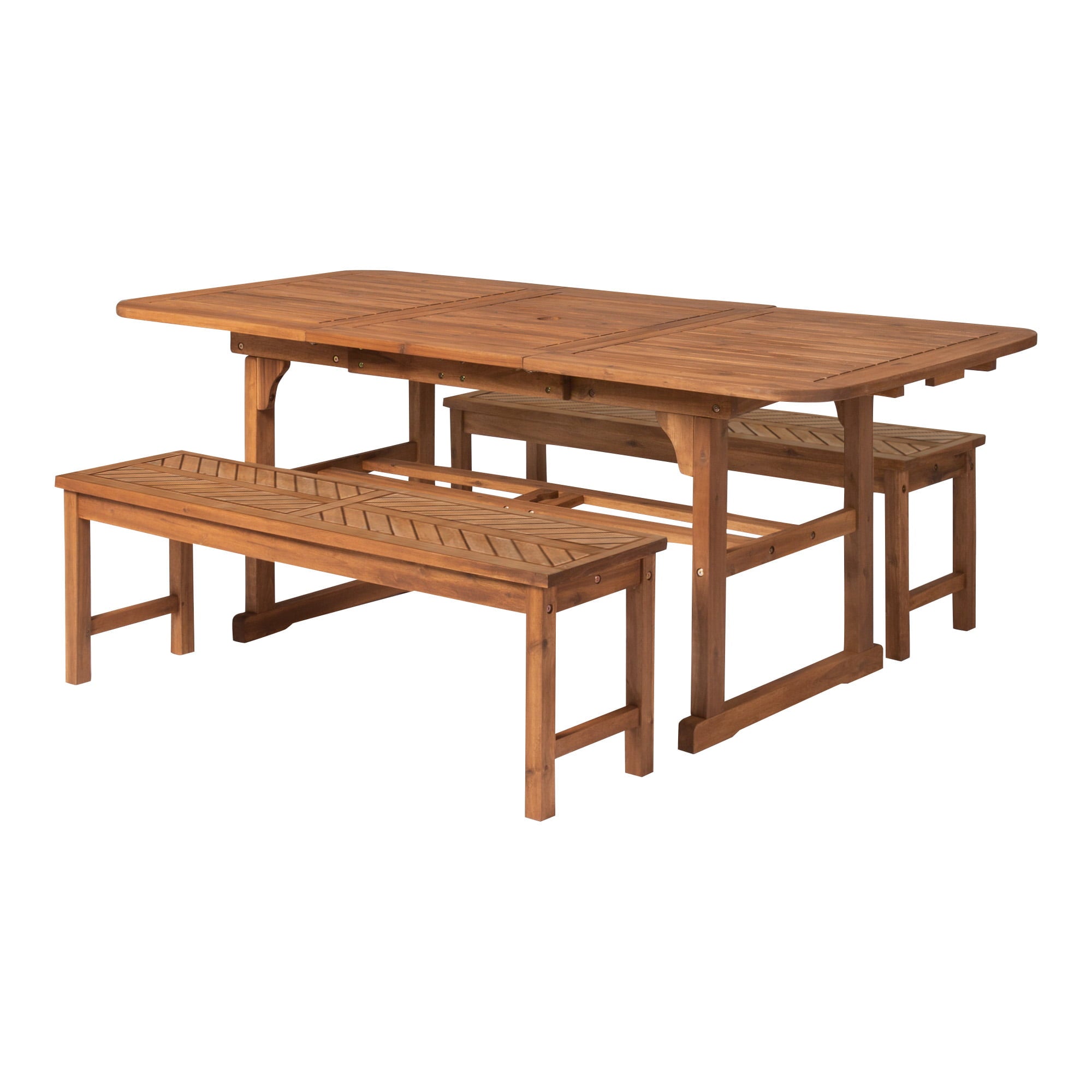 Manor Park Wooden Picnic Table with Umbrella Hole， Multiple Colors and Styles