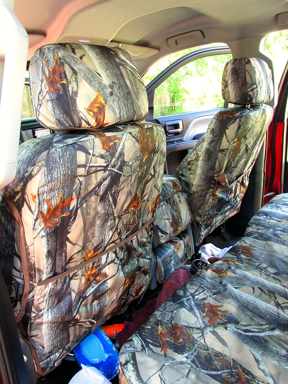 CH40 2014-2020 Chevy Silverado and GMC Sierra Front/Back Seat Covers Crew Cab 40/20/40 Split Bench Seat Rear 60/40 in XD3C Camo