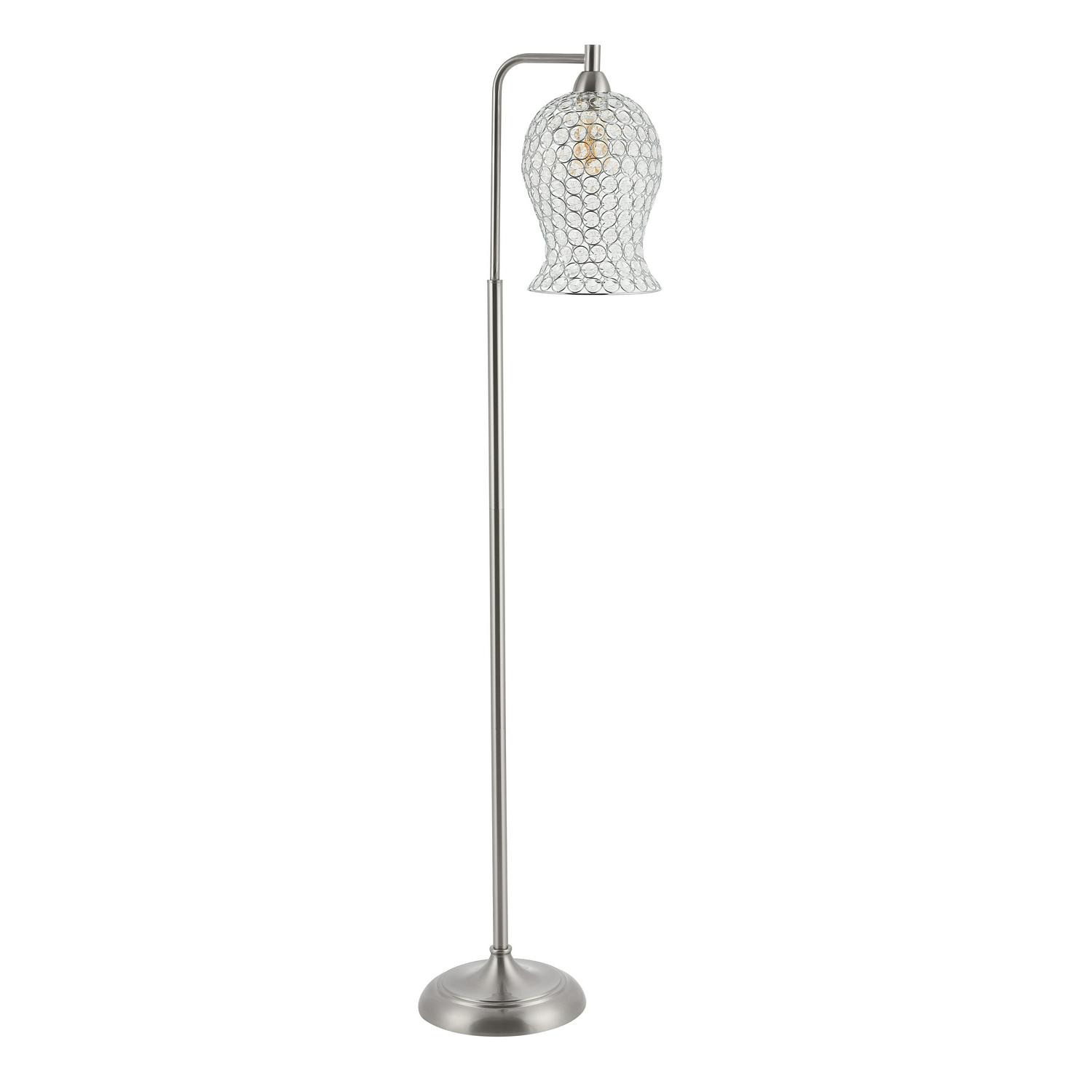 Safavieh Izzy Glam 61.5 in 1-Light Task Floor Lamp， Silver