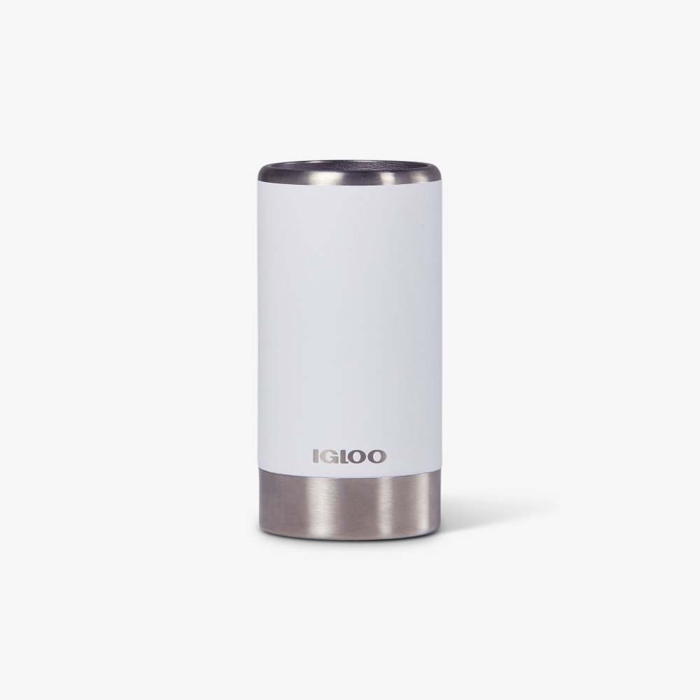 Igloo Coolmate Slim Can Cooler Reusable White Steel 12oz ;