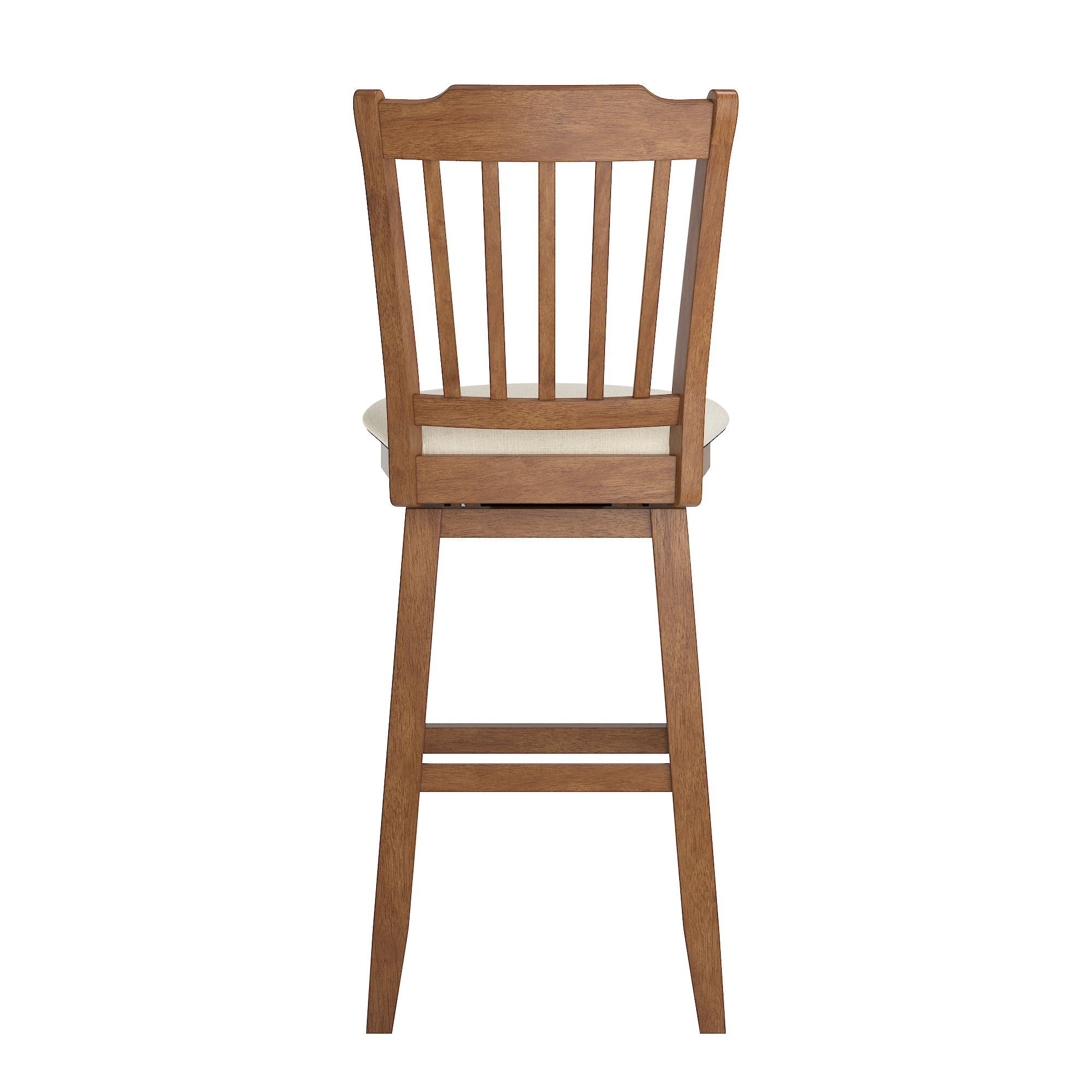 Weston Home Sheena Slat Back Bar Height Wood Swivel Stool， Oak