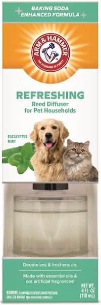 Arm and Hammer Refreshing Eucalyptis Mint Pet Households Reed Diffuser， 4-oz jar