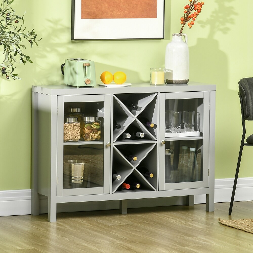 HOMCOM Modern Kitchen Sideboard  Buffet Table with Removable Wine Rack