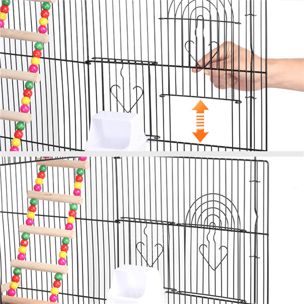 Yaheetech 39''H Roof Top Large Metal Bird Cage Parrot Cockatiel Conure Parakeet Budgie Finch Lovebird Pet Bird Cage w/Toys