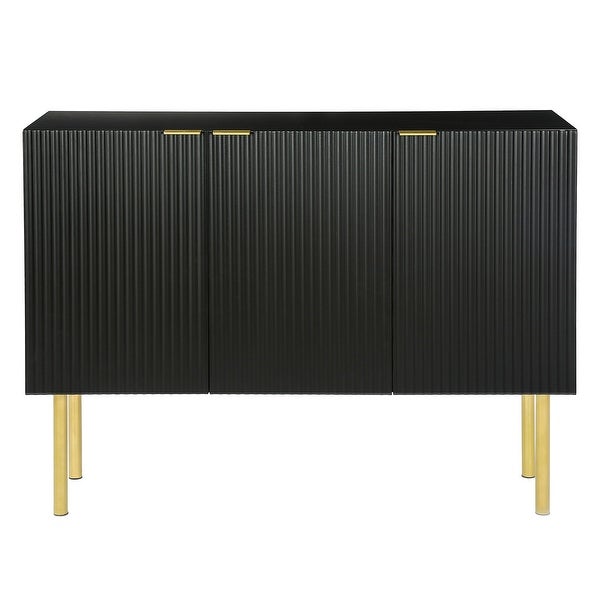 Modern Simple Sideboard Console Table with Gold Metal Legs and Handles