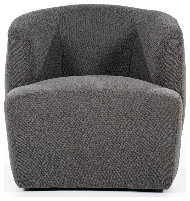 Gray Upholstered Barrel Chair  Eleonora Charlotte   Contemporary   Armchairs And Accent Chairs   by Luxury Furnitures  Houzz