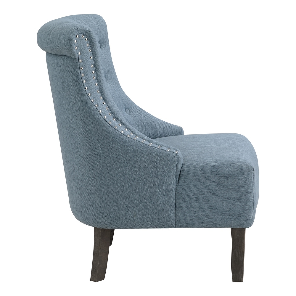 Evelyn Tufted Chair with Grey Wash Legs