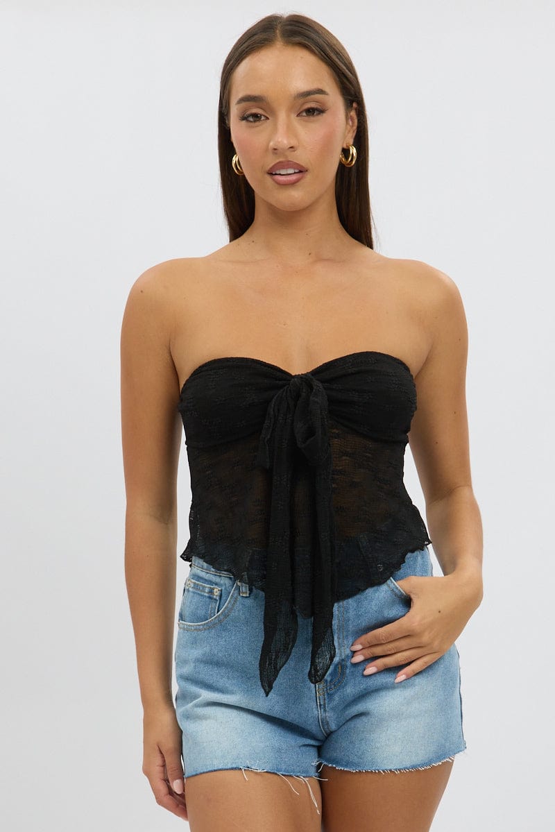 Black Boob Tube Top Lace