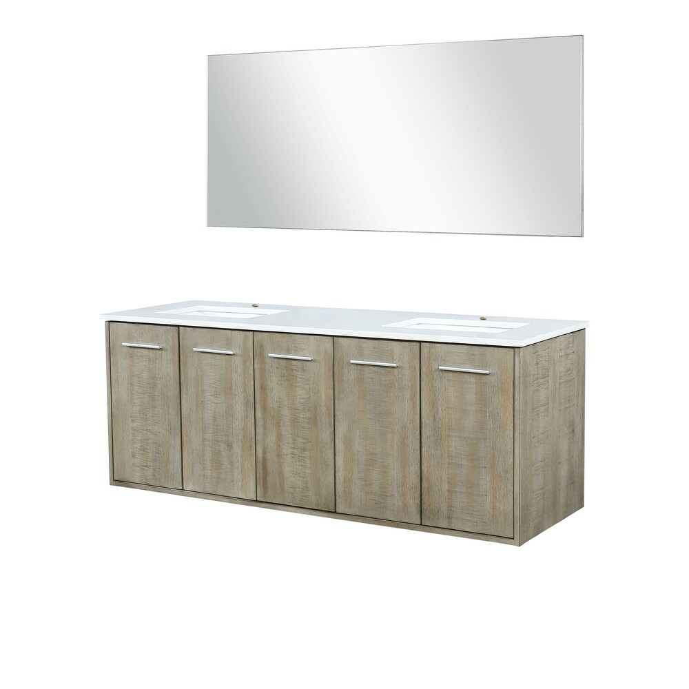 Fairbanks 24 in W x 20 in D Rustic Acacia Bath Vanity  Cultured Marble Top and 18 in Mirror