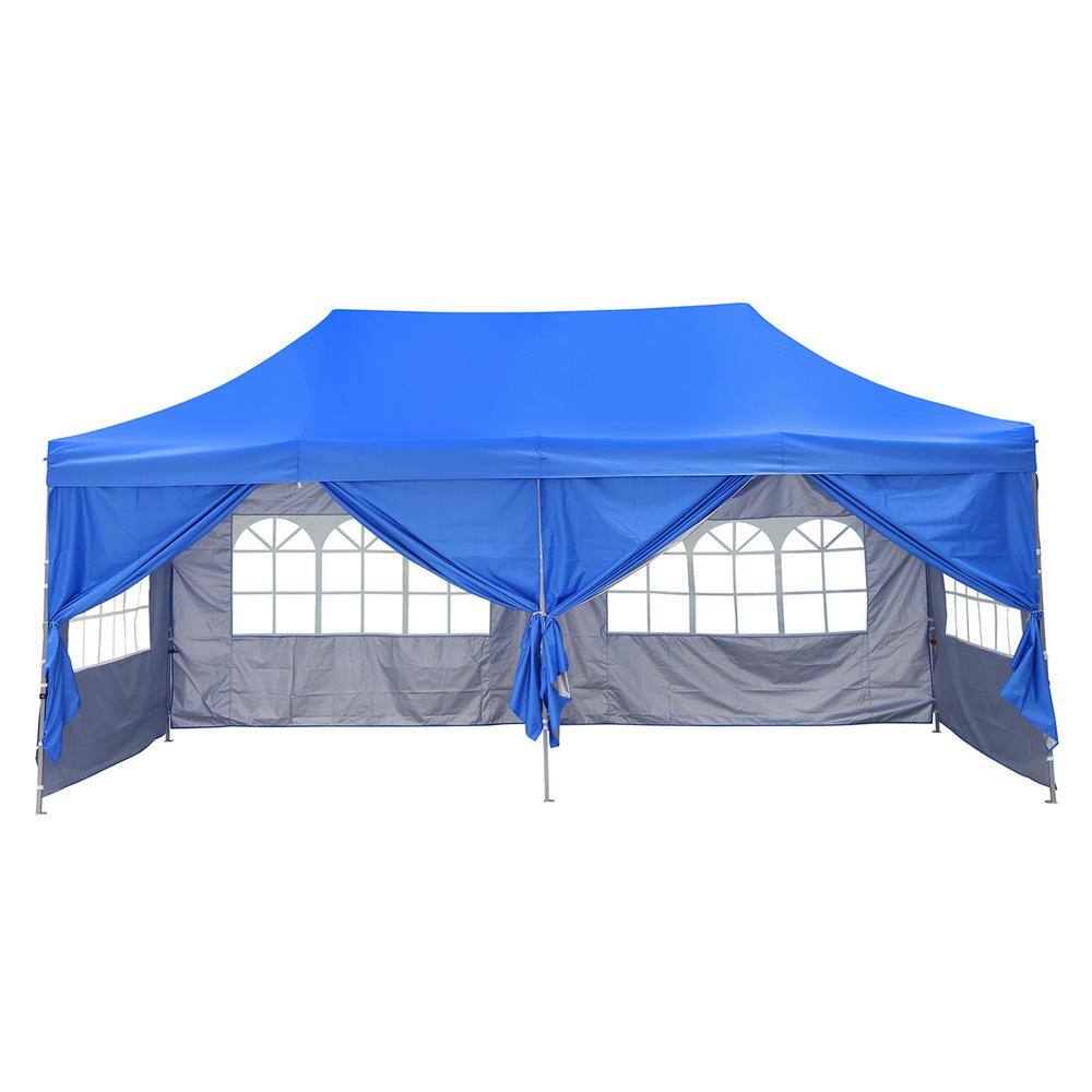 OVASTLKUY 10 ft. x 20 ft. Blue Pop up Canopy Tent MAOV-ODF014BL