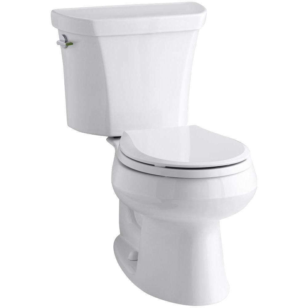 KOHLER Wellworth 2-Piece 1.1 or 1.6 GPF Dual Flush Round Toilet in White K-3987-0