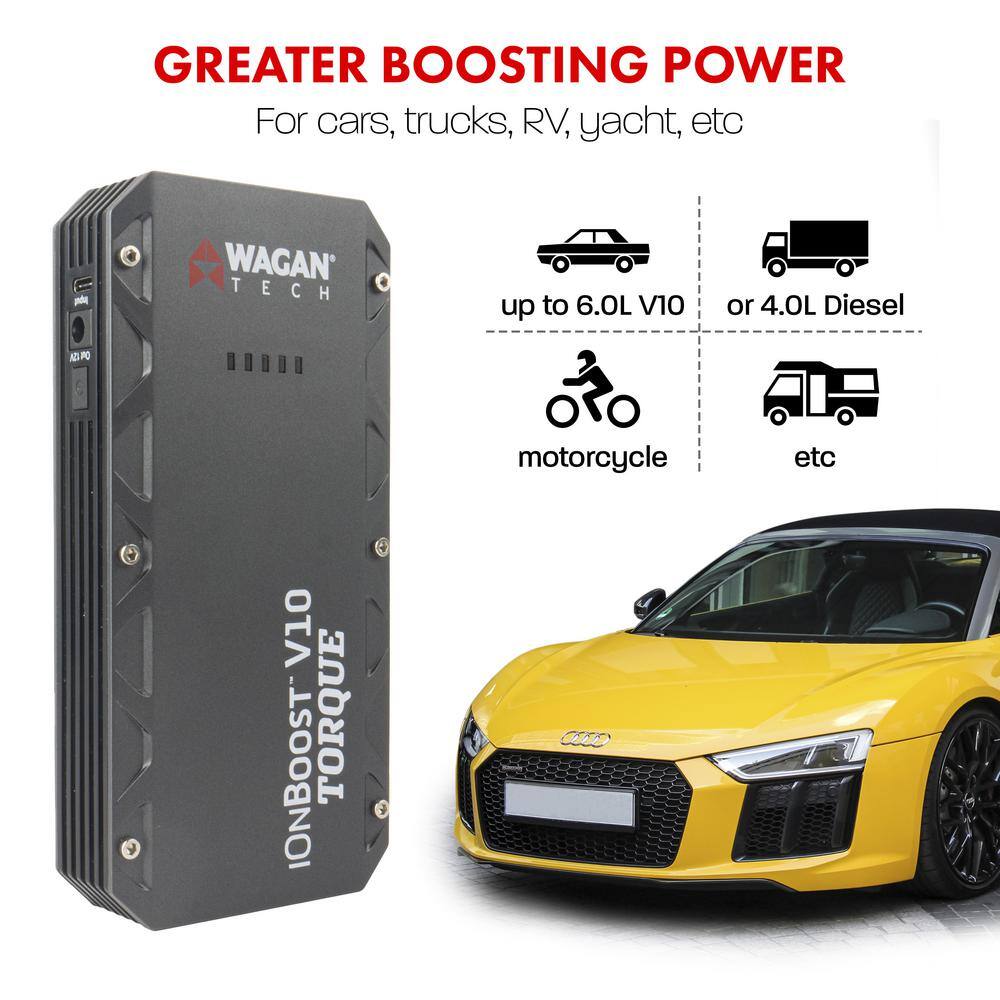 Wagan Tech iOnBoost V10 Torque Jump Starter 1000 Amp Peak EL7507