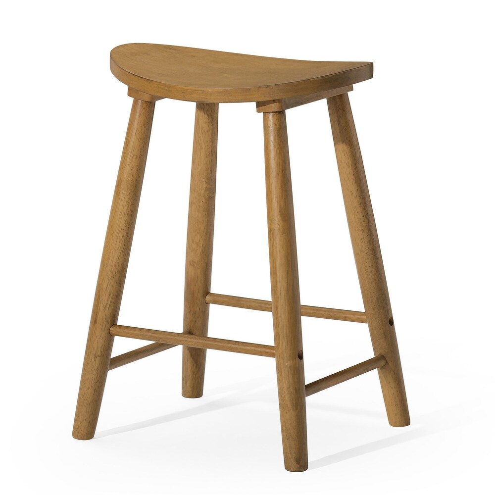 Maven Lane Luna Counter Stool in Rustic Natural Wood Finish   Rustic Natural   Counter   26\